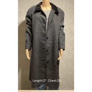 Vntg Andrea Marin 100% wool polyester lining velvet trim coat size 18W gray